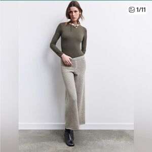 Zara WOOL BLEND KNIT PANTS